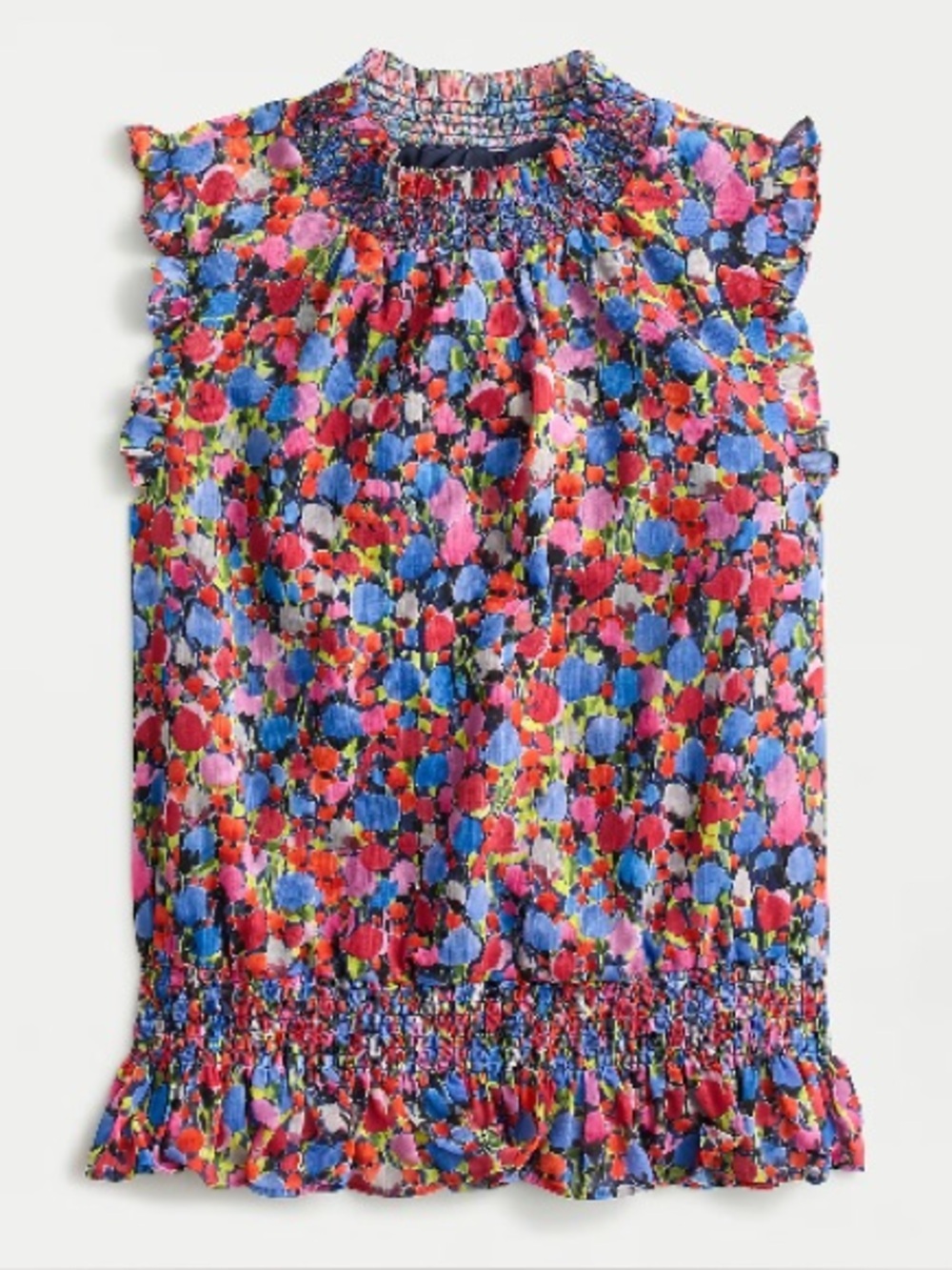 J CREW Sleeveless Mockneck Top in Watercolor Floral Print 0